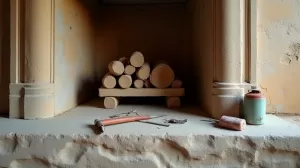 jak odnowić kominek z piaskowca